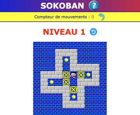 Interface graphqiue du jeu Sokoban