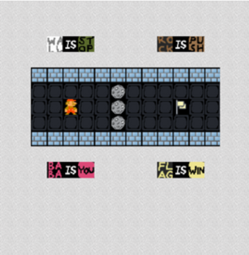 Interface graphique du jeu BabaIsYou