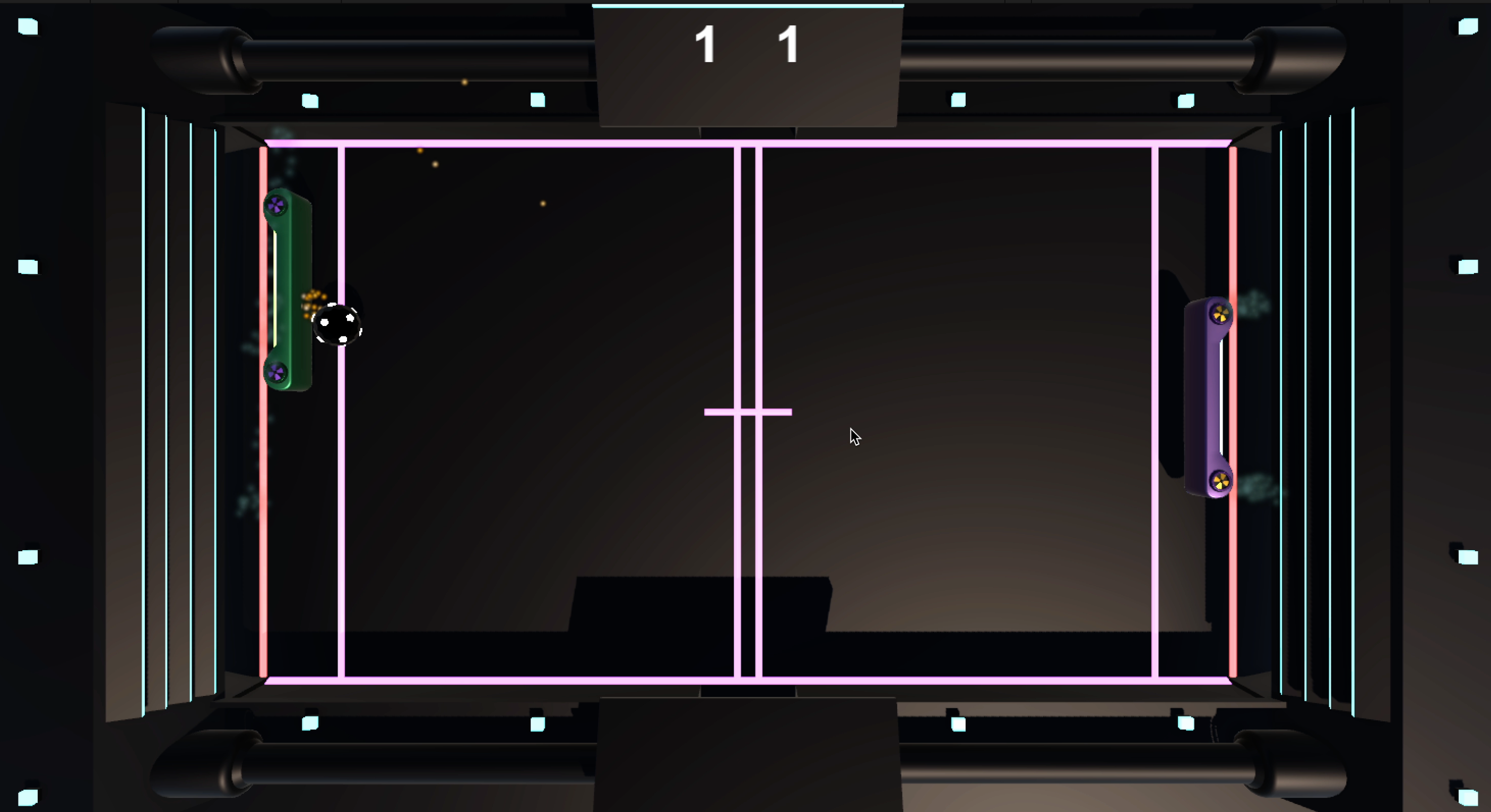 Interface graphique du jeu CyberPong3D