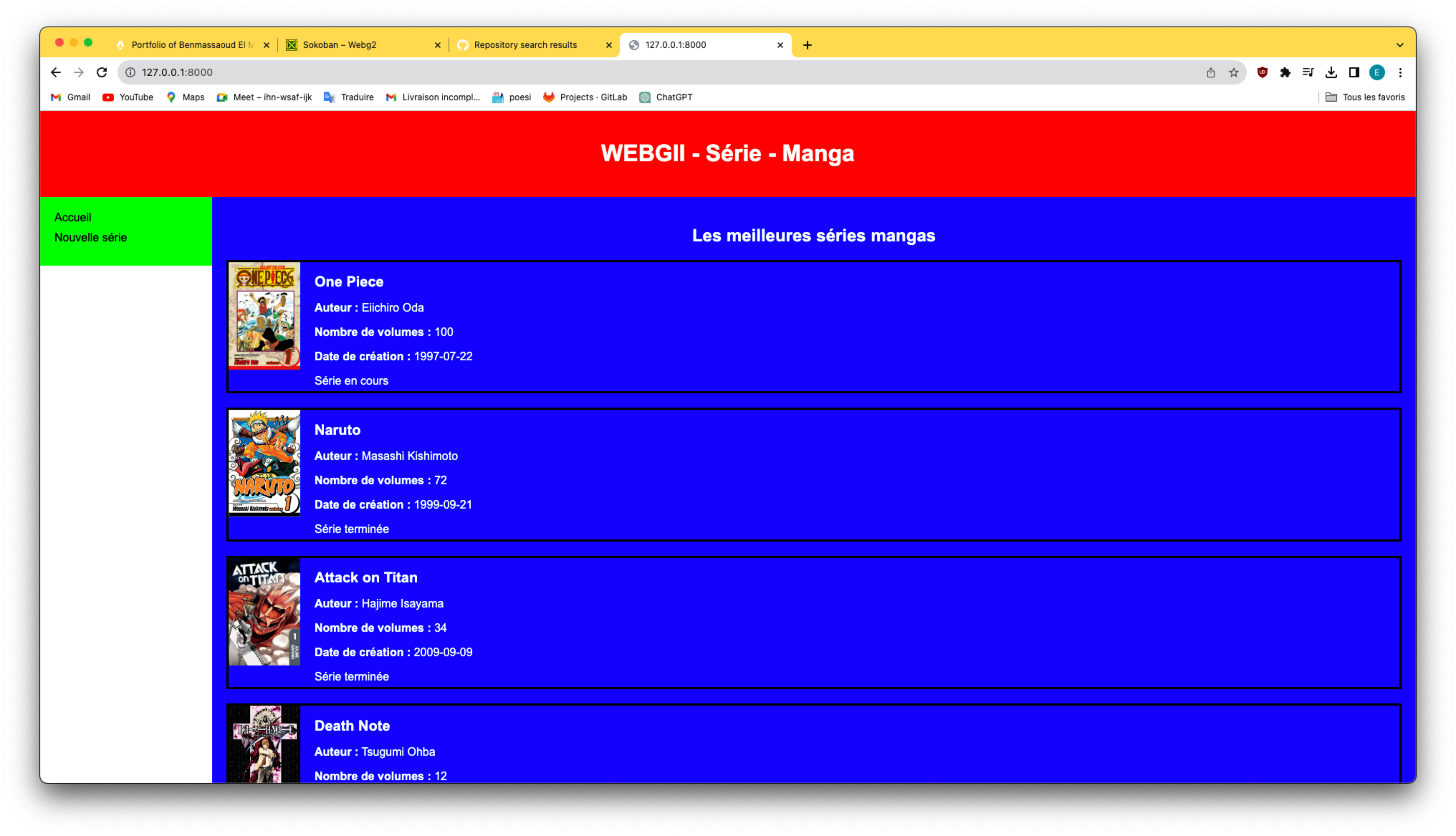screen from the web site manga distribution